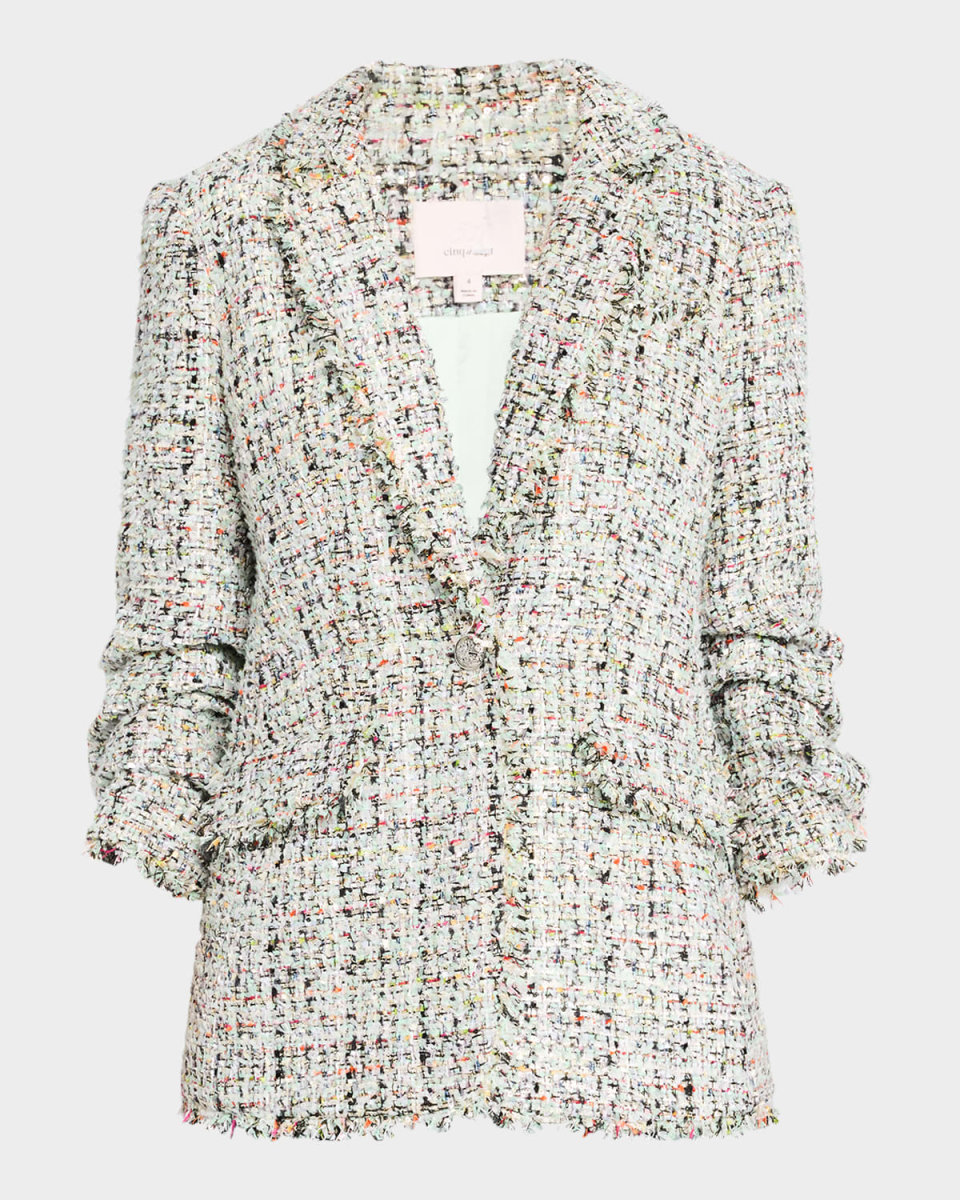 Khloe Single-Breasted Boucle Blazer